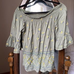 Mint Green Off-The-Shoulder Top